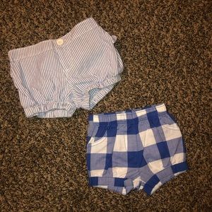 Blue and white infant shorts